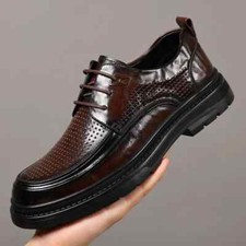 Business Men's Dress Shoes Hollow Out Fashion Cow Leather Lightweight Footwear