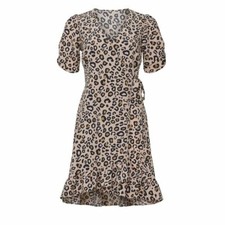 NWT - SANCTUARY Women's 'ANIMAL-PRINT' Multi MINI WRAP DRESS - S