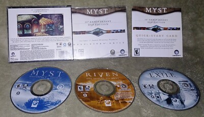 Myst 10th Anniversary DVD Edition PC/Computer Software 3 Disc Riven/Exile