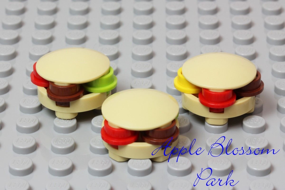 ベイブ NEW Lego Lot/3 KRABBY PATTY Hamburgers - SpongeBob Minifig Burger