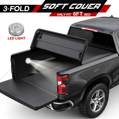 #ad #ad 3 Fold 6FT Truck Bed Tonneau Cover For 2004 2012 Chevy Colorado GMC Canyon $145.79
