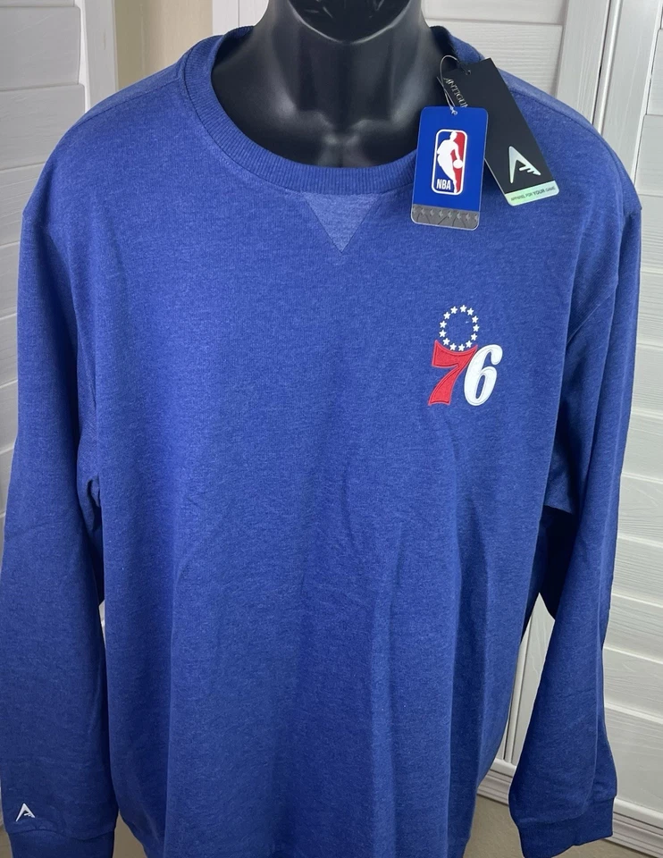 Antigua NBA Philadelphia 76ers Reward Crewneck Blue Sweater, Men’s Size 2XL, NWT - Image 2 of 4