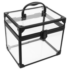  Schallplatten-Aufbewahrungsbox: Acryl-Schallplattenhalter mit Griff, Würfelform