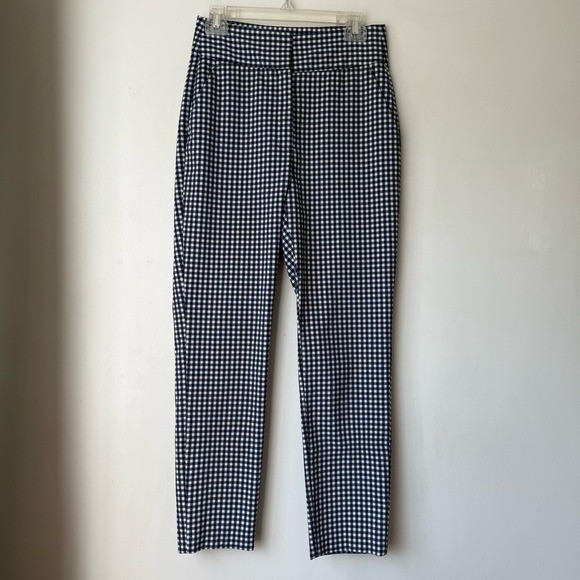 Zara Woman Blue & White High Waist Tapered Leg Pants 6
