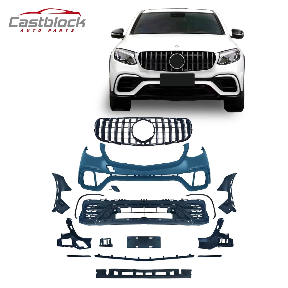 MERCEDES GLC SUV / COUPE 2015-2018 PARAURTI ANTERIORE LOOK AMG IN ABS