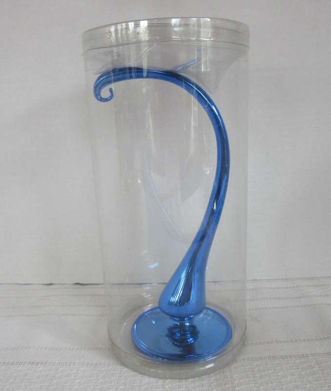8 Inch Blue Mercury Glass Ornament Holder Display Stand NEW!