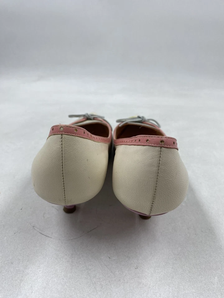 Moschino Marfil Rosa Amarillo Cuero Arco Gatito Tacones W 8 Foto 4 de 4