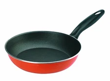 IBILI Enamelled Steel Frying Pan, 20cm, Orange/Black, with Plastic Handle