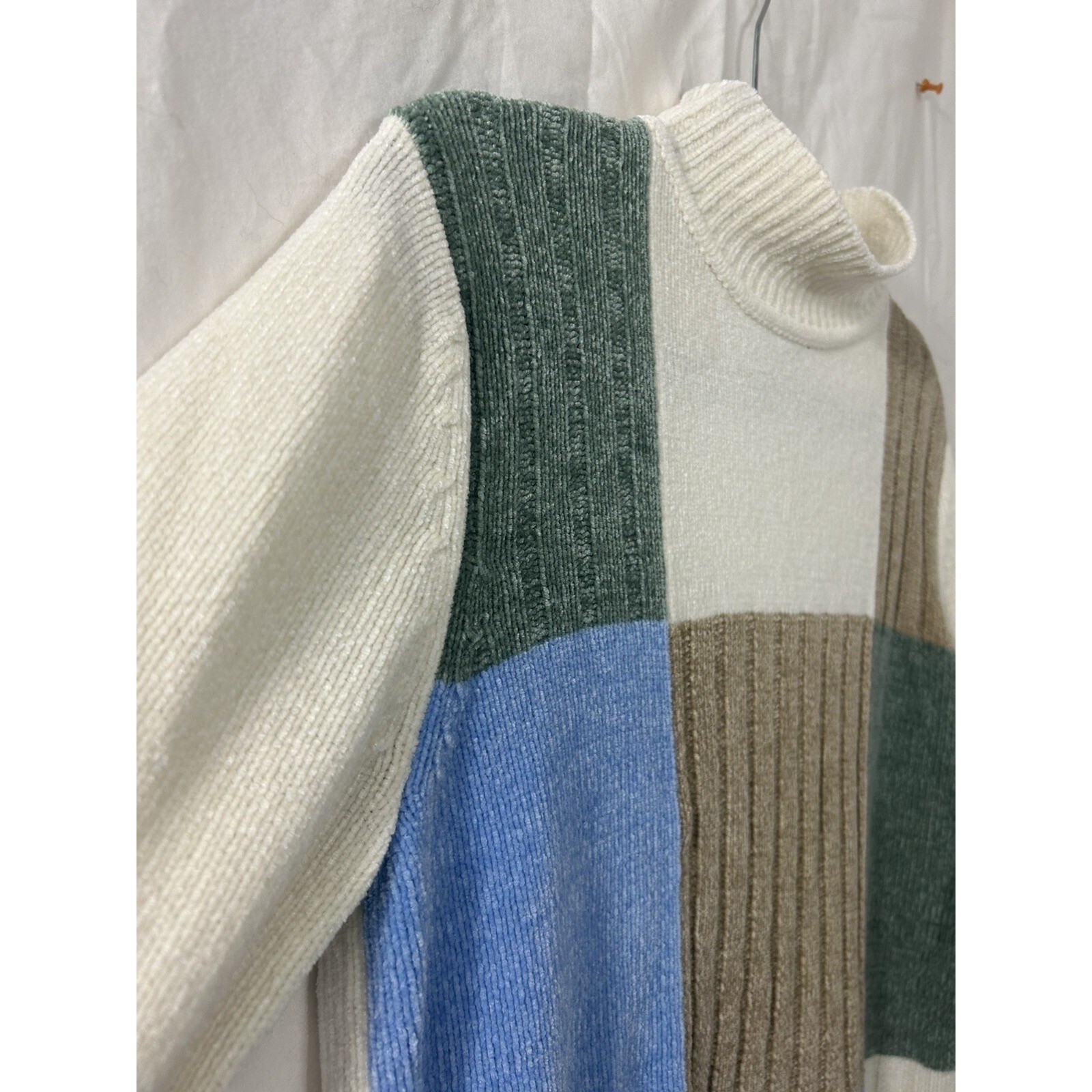 Classic Elements Patchwork Mock Neck Sweater Wome… - image 2