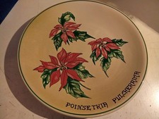 PIATTO DA PARETE CERAMICA GALVANI PORDENONE TONDO 1975 STELLA DI NATALE CM. 23,5