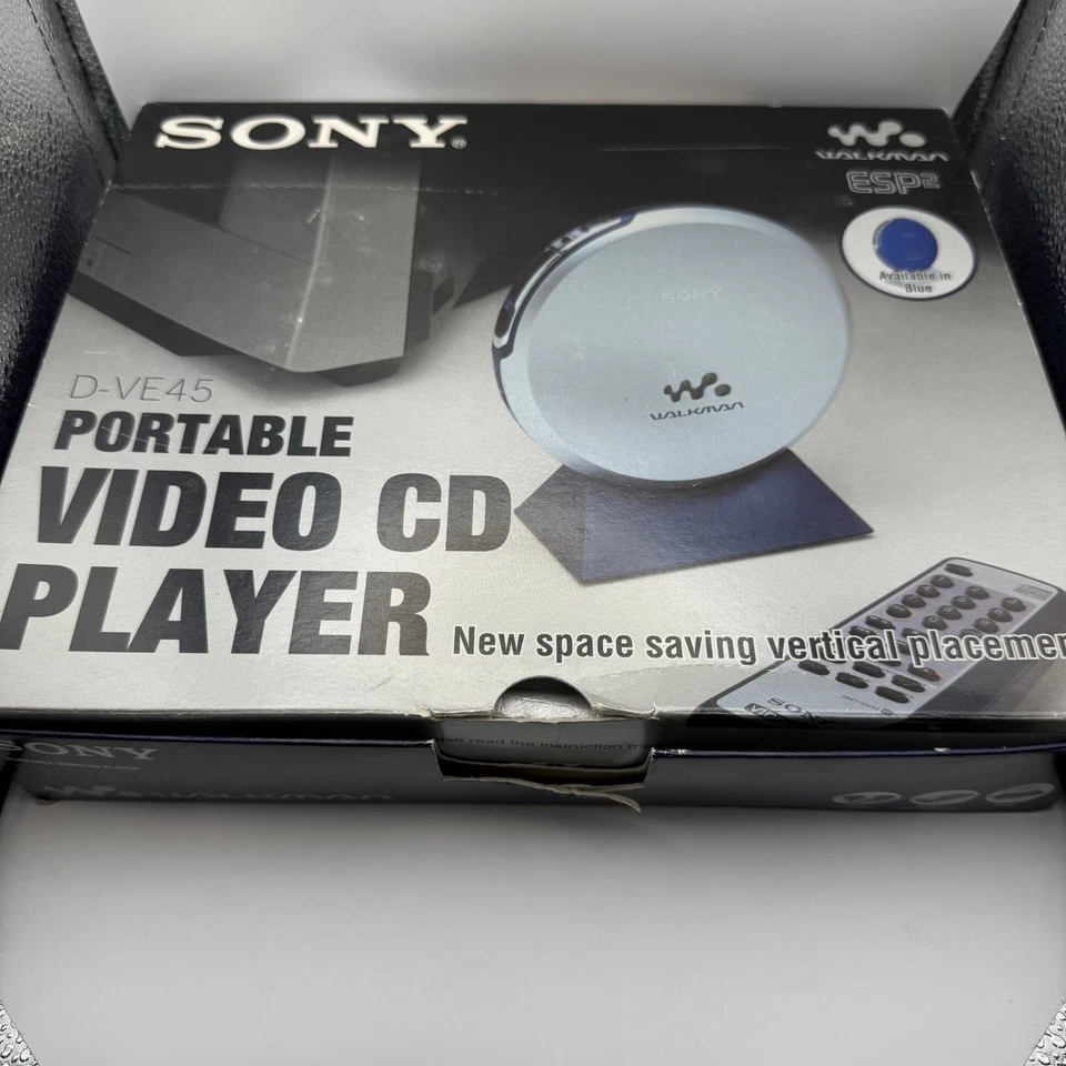 RARO SONY D-VE45 Vintage CD Player de Vídeo Portátil e Discman Caixa Aberta, Bom Como NOVO - Imagem 2 de 4