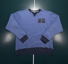 Vintage Russell Athletic Crewneck Sweatshirt Men's Small Light Blue Two Tone 90s