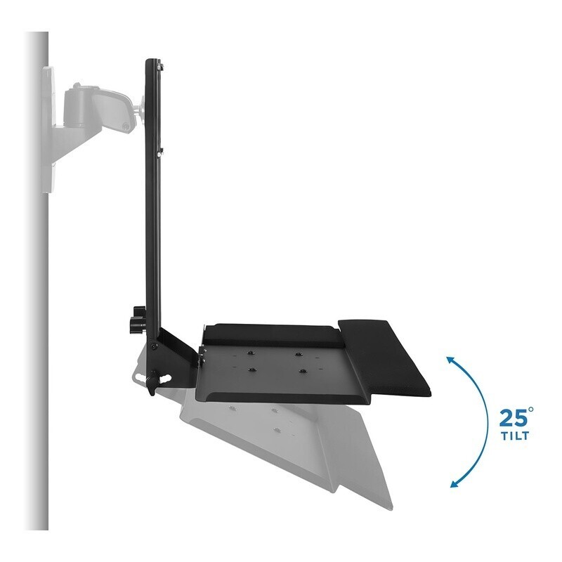 Height Adjustable Wall Mount Keyboard Tray Monitor Platform with Mouse Pad