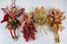 Lot Hanging FAIRY BUTTERFLY WINGS Red Flower Sequins Ballet Velvet Fairies