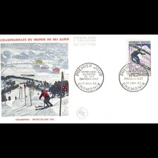 FDC - Championnats du monde de ski, le slalom - oblit std Chamonix 27/1/62