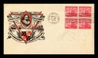 US COVER MARYLAND TERCENTENARY FDC SCOTT 736 BLOCK OF 4 ADDRESSED
