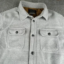 Jachs NY Wool Blend Shirt Jacket Mens XL Gray Lined Vented Heavyweight Shacket