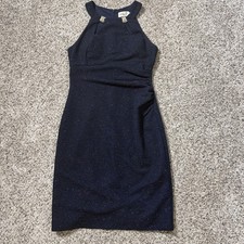 Eliza J size 6 navy bluesleeveless dress with shoulder embelishments