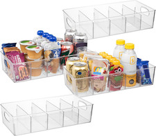 Plastic Pantry Organization and Storage Bins with Removable Dividers Perfect K