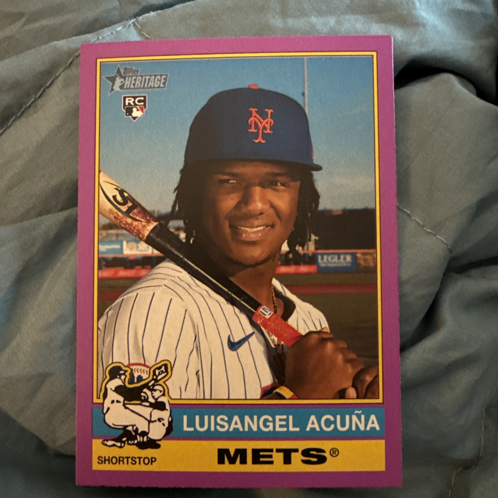 2025 Topps Heritage Luisangel Acuna RC Light Purple Border SSP #274 Mets