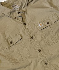 CARHARTT - Men's Relaxed Fit Beige Short Sleeve Shirt 101555 - 2X-Large - 2XL