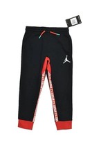 Air Jordan Kids Boys Black Jogger Sweatpants Cotton Blend NEW Size 5 85B038-023