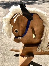 Beautiful Vintage Child's Wooden Rocking Horse 29" X 30" 1980 Woods Of America