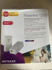 NETGEAR Powerline 1200 Adapter Kit 2x PLP1200 1200 Mbps 1 Ethernet Port
