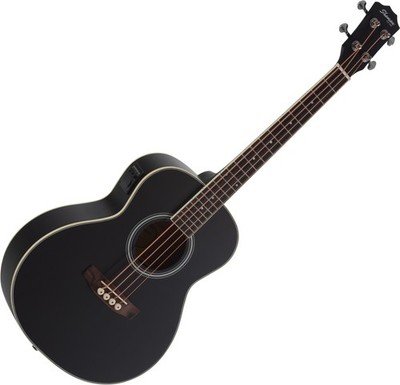 Hochwertiger Shaman Mini-Akustikbass in Schwarz mit Tonabnehmer und Stimmgerät