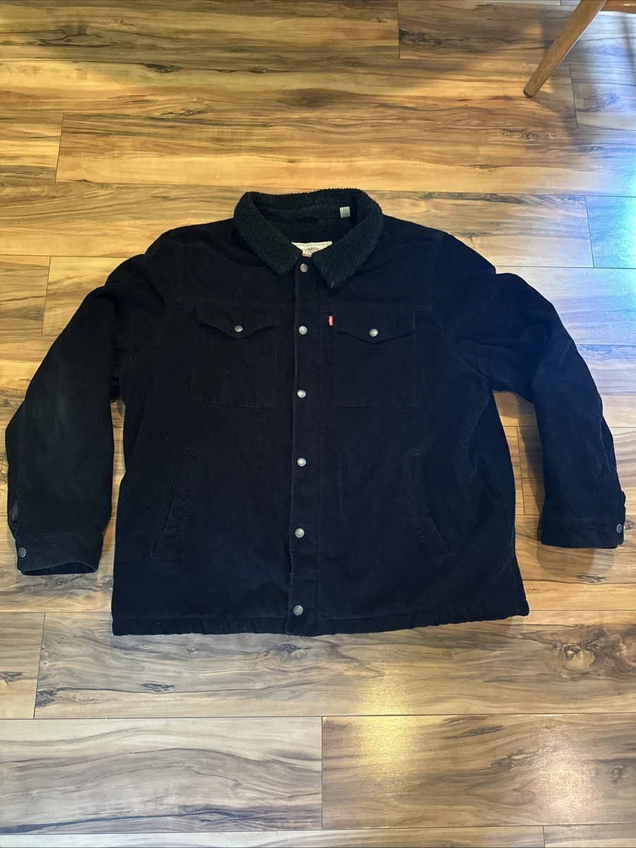 Manteau D'hiver Levi's Pour Homme - Veste En Jean Noir Avec Capuche Fourrure, Taille XXL, Neuf Avec étiquettes