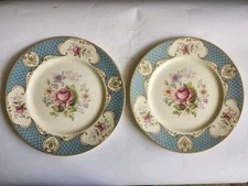 Myott Staffordshire Rose Blue Dinner Plate 10" Set of 2