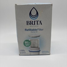 Brita Refillable Water Filtration Starter Kit 1 Reusable Filter Shell 3 Refills