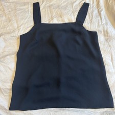 VTG Teddi Of California Tank Top Black Square Neck Womens Size 8 Staple USA Made