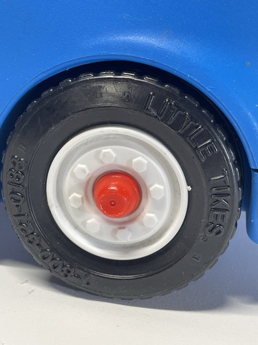 Semirimorchio trattore vintage Little Tikes 23" blu grigio Big Rig - Foto 11 di 13