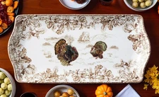 Williams Sonoma Plymouth Turkey Platter 14" NIB Thanksgiving Holiday