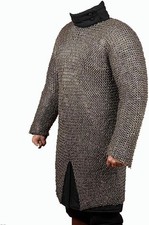 Medieval Chainmail Shirt Riveted Chain Mail Hauberk Reenactment & LARP SCA