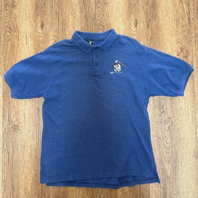 Vtg 90s Looney Tunes Taz Golf Polo Shirt Warner Bros Mens Size M Blue textured