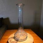 Blenko Glass Clear Trumpet Vase Flared Bud Hand Blown Mid Century w/Label Vtg