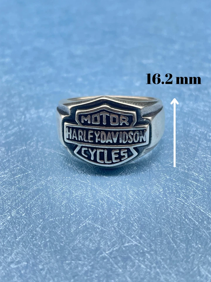 Harley Davidson 925 Sterling Silver Handmade Solid Ring, Sport Style Gift Men's - Image 4 of 4