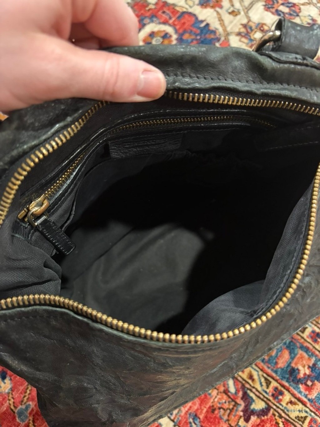 Givenchy Pandora Medium Satchel Black Wrinkled Leather Crossbody Italy thumbnail 8