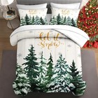7 Pcs Size Christmas Comforter Set with 2 Pillowcases & 2 King Xmas Tree 1