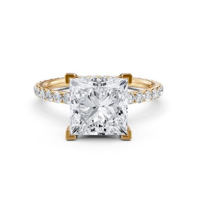 CVD Lab Created Princess Diamond Engagement Ring IGI E-VS1 Gold Ring 3 ...