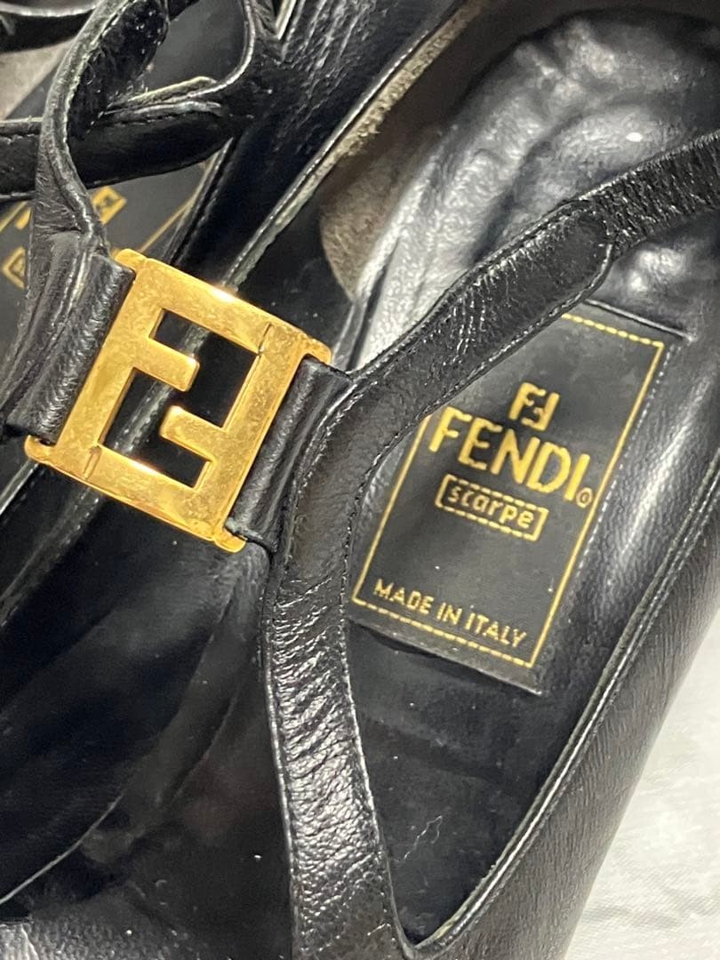 FENDI Shoes Pumps Heel FF EU 35.5 US 5.5 Leather Black Authentic thumbnail 23