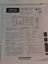 Pioneer PD-F507/PD-F407 Operating Instructions For File-Type Compact Disc Player