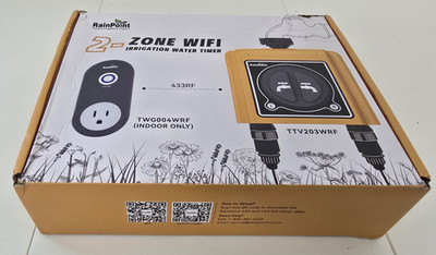 Rainpoint 2-Zone Wifi Irrigation Water Timer, 2 Outlet Smart Hose Timer-Hub Plug