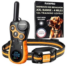 Dog Shock Collar with Remote, Unmatched 4-Mile Range, Night-Light Mode, Training