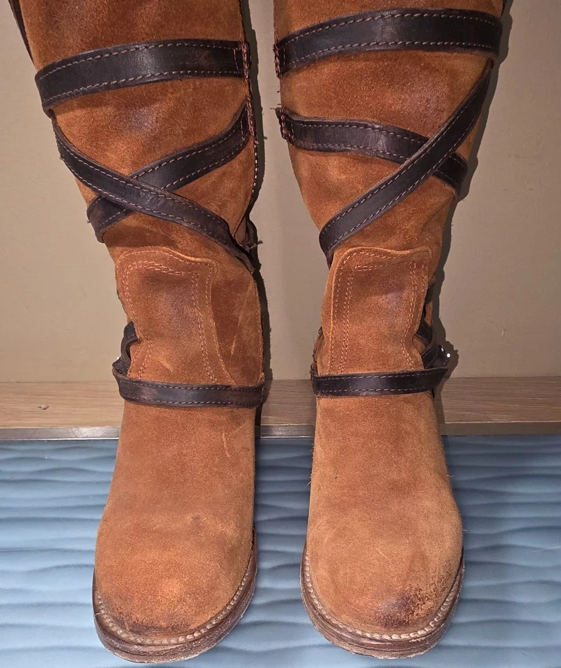 Freebird Women's Suede Garret Boots Size 8 Orange Rust Color - Image 2 of 4