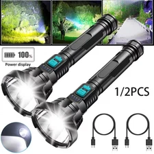 LED Flashlight Super Bright Tactical Police Torch USB Rechargeable Work Light US