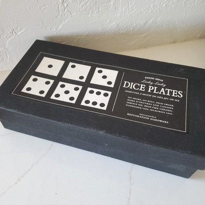 Restoration Hardware Swank Serve Square Dice Plates (LAS VEGAS PARTY ITEM) EUC