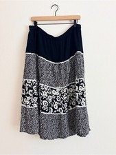 90s Patchwork Tiered Midi Skirt